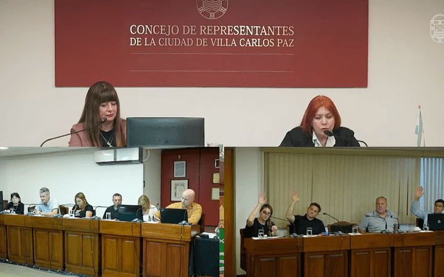 Concejales de Villa Carlos Paz durante la votación de los pedidos de tratamiento sobre tablas en la sesión del 29 de octubre de 2026.