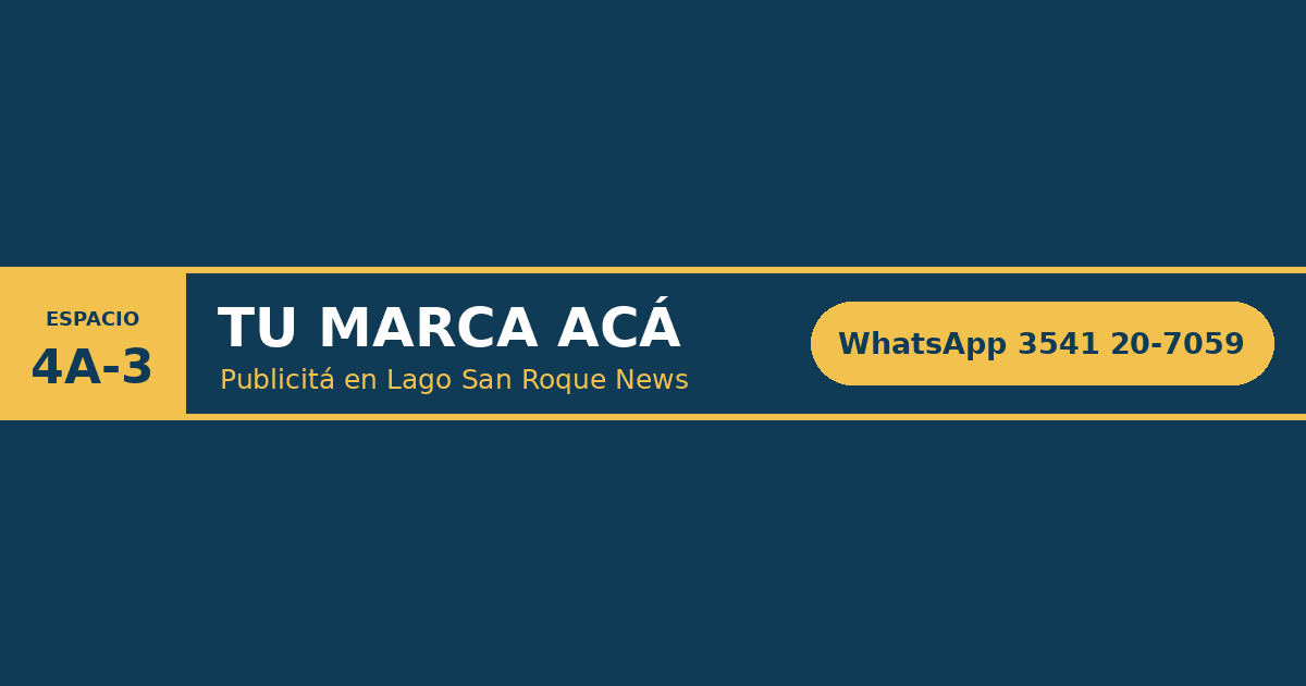 Espacio 4A-3 disponible - Publicitá en Lago San Roque News - WhatsApp 3541 20-7059